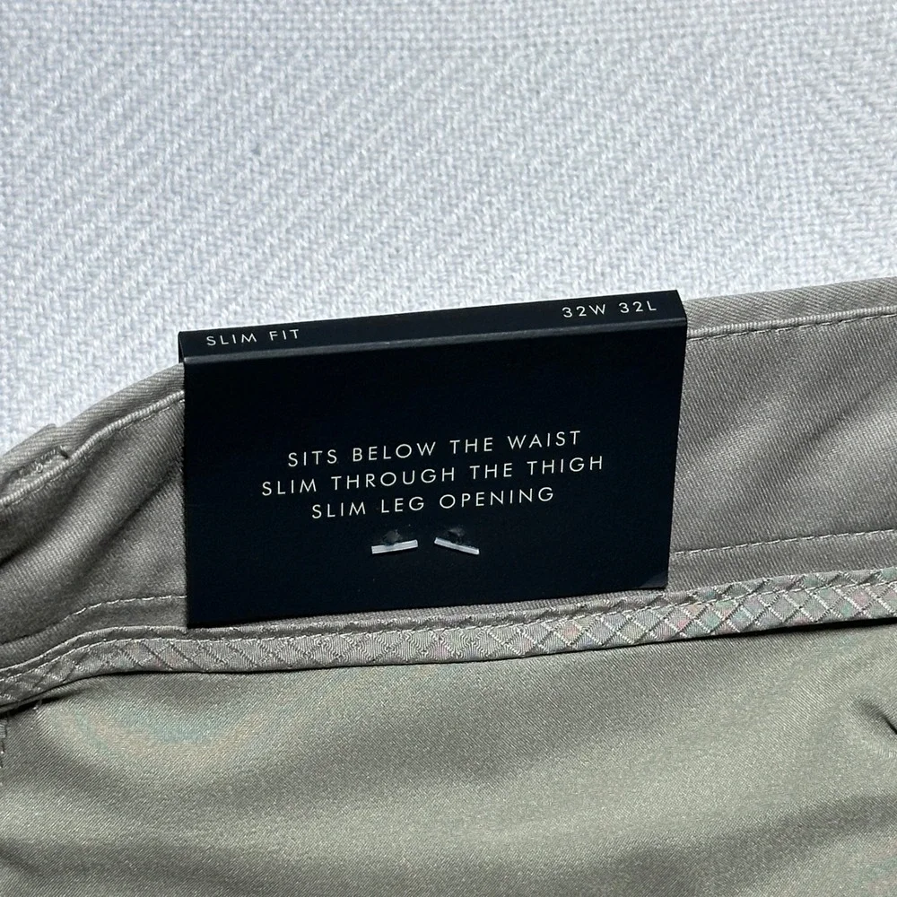 NEW Banana Republic Core Temp Chinos Mens 32x32 Slim Fit Smoked Taupe Tan Pants